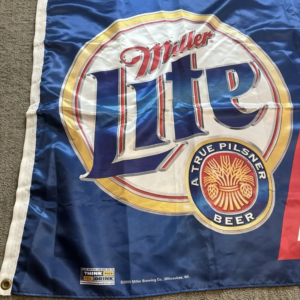 Vintage Rusty Wallace #2 Miller Lite Flag, NASCAR, 59”X33”, Banner